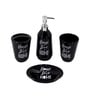 Modern Black Ceramic Set of 4 Bath Accessories Set 