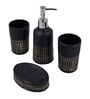 Modern Black Ceramic Set of 4 Bath Accessories Set 
