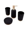 Modern Black Ceramic Set of 4 Bath Accessories Set 