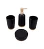 Modern Black Ceramic Set of 4 Bath Accessories Set 