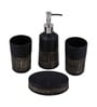 Modern Black Ceramic Set of 4 Bath Accessories Set 