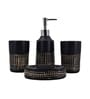 Modern Black Ceramic Set of 4 Bath Accessories Set 