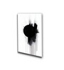 Black Circle on Abstract Canvas Wall Painting Black Frame