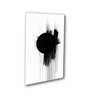 Black Circle on Abstract Canvas Wall Painting Black Frame