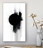 Black Circle on Abstract Canvas Wall Painting Black Frame