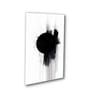 Black Circle on Abstract Canvas Wall Painting Black Frame