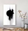 Black Circle on Abstract Canvas Wall Painting Gold Frame