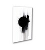 Black Circle on Abstract Canvas Wall Painting White Frame