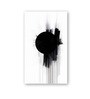 Black Circle on Abstract Canvas Wall Painting White Frame