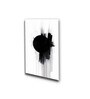 Black Circle on Abstract Canvas Wall Painting White Frame