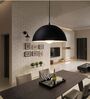 Modern Black Dome Pendant Lamp (Black and Gray)