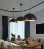 Modern Black Dome Pendant Lamp (Black and Gray)