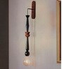 Modern Black Geometric Wooden Hanging Wall Sconce