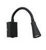 Modern Black LED Wall Mounted Reading Light with Flexible Gooseneck Arm
