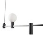 Modern Black Linear Pendant Light   Dual Globe & Spotlight Design
