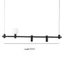 Modern Black Linear Pendant Light   Dual Globe & Spotlight Design