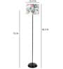 Modern Black metal Floor Lamp with Floral Print Shade