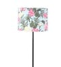 Modern Black metal Floor Lamp with Floral Print Shade