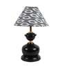 Modern Black Metal Table Lamp with Ikat Print Shade