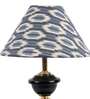Modern Black Metal Table Lamp with Ikat Print Shade