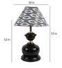 Modern Black Metal Table Lamp with Ikat Print Shade