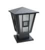 Modern Black Outdoor Gate Light with Frosted Glass