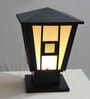 Modern Black Outdoor Gate Light with Frosted Glass
