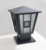 Modern Black Outdoor Gate Light with Frosted Glass