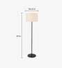 Kardish Off White Cotton Shade Club Floor Lamp With Metal Base