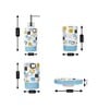 Modern Blue Ceramic (Set of 4) Bath Set