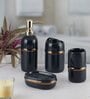 Modern Blue Ceramic Set of 4 Bath Accessories Set 