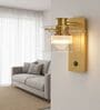 Modern Brass & Glass Wall Light with Warm Ambient Glow