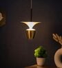 Modern Brass & Opal Glass Hanging Pendant Light