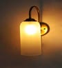 Modern Brass Down Wall Sconce with White Milky Froasted Glass