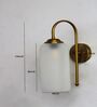 Modern Brass Down Wall Sconce with White Milky Froasted Glass