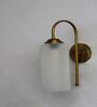 Modern Brass Down Wall Sconce with White Milky Froasted Glass