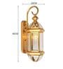 Modern Brass Finish Glass Wall Lantern Light for Indoor & Outdoor