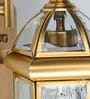 Modern Brass Finish Glass Wall Lantern Light for Indoor & Outdoor