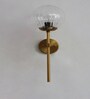 Modern Brass Funner Wall Light Clear Kharbuja Glass