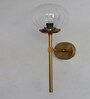 Modern Brass Funner Wall Light Clear Kharbuja Glass
