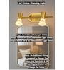 Modern Brass Vanity Light with Textured Crystal Shades