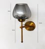 Modern Brass Wall Light with Smoked Glass Shade