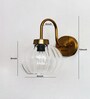 Modern Brass Wall Sconce Clear Ribbed Glass Light