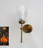 Modern Brass Wall Sconce Cylindrical Glass