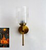 Modern Brass Wall Sconce Cylindrical Glass