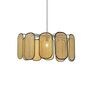 Modern Cane Rattan Pendant Chandelier (Beige and Black)