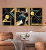 Modern Canvas Art Painting Canvas Abstract Geometric Black and Gold Triangle Combination Picture