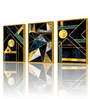 Modern Canvas Art Painting Canvas Abstract Geometric Black and Gold Triangle Combination Picture