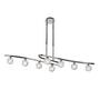 Modern Chrome 8 Light Chandelier Linear Pendant Ceiling Light with Crystal Glass Shades