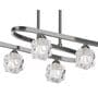 Modern Chrome 8 Light Chandelier Linear Pendant Ceiling Light with Crystal Glass Shades